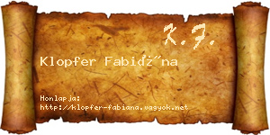 Klopfer Fabiána névjegykártya